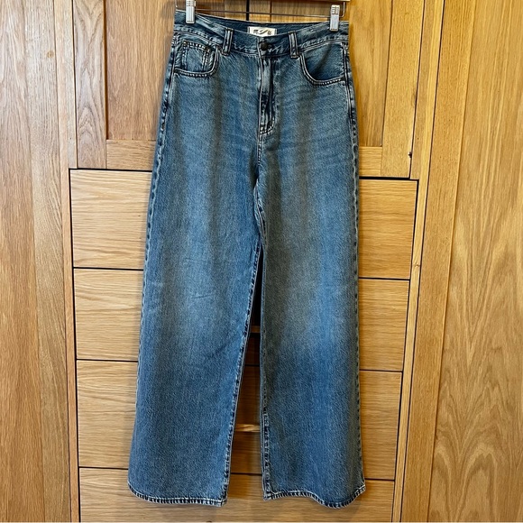 Madewell Denim - Madewell Super Wide Leg Jeans High Rise Medium Blue Wash Size 26 Contemporary
